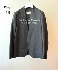 17aw メゾン マルジェラ Margiela ノーカラージャケット 46 Martin マルタン 初期 アーティザナル ライダース ドライバース ニット 5zip 