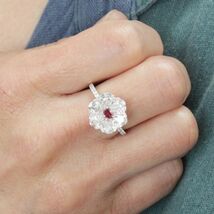 【製造大卸☆最安値】希少！ FANCY PURPLISH RED ハート カット 0.21ct 天然レッドダイヤモンド K18WG リング【GIA鑑定書付】_画像8