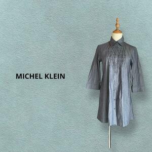 MICHEL KLEIN (38) シャツワンピース 七分袖 ミッシェルクラン