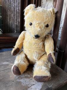 即決価格 体長42cm ヴィンテージ テディベア イギリス チルターン ハグミーベア ? UK Chiltern Hugmee Teddy Bear アンティーク