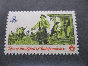 *** America 1973 year [ independent revolution 200 year ( hand drum hand ) ] single one-side unused NH glue have ***