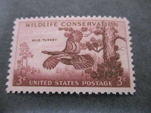 *** America 1956 year [. raw animal protection ( wild ta- key ) ] single one-side unused NH glue have *** birds 