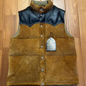 The REAL McCOY'S ROUGH OUT DOWN VEST size 38 リアルマッコイズ ダウンベスト ラフアウト スウェード