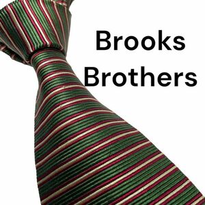 654 美品　Brooks Brothers ブルックスブラザーズ　　ネクタイ　ボーダー　厚め　アメリカ