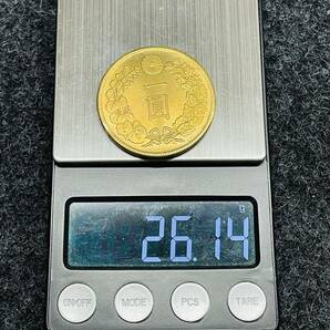 一圓 大日本 明治34年 新一円金貨 大型金貨 古錢 貿易銀 あ983の画像5