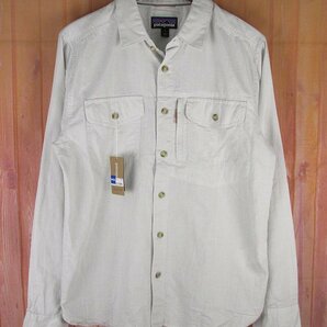 LAS8132 Patagonia パタゴニア CAYO LARGO II SHIRT カヨラルゴシャツ 52126 フェザーグレー S 美品の画像1