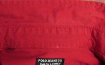 LAS8126 POLO JEANS RALPH LAUREN ポロジーンズ ラルフローレン ボタンダウンシャツ レッド系 L_画像8