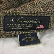 FO16731 Brooks Brothers ブルックスブラザーズ ツイード ベースボールキャップ 帽子 USA製 ブラウン ヘリンボーン L/XL 美品_画像5