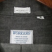 AS8110 WORKERS ワーカーズ Denim Modified BD ブラックデニム ボタンダウンシャツ 16 極美品_画像3