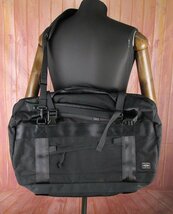 YO16808 PORTER ポーター BOOTH PACK 3WAY DUFFLE BAG(M) ブースパック 3WAY ボストンバッグ ブラック 美品_画像1