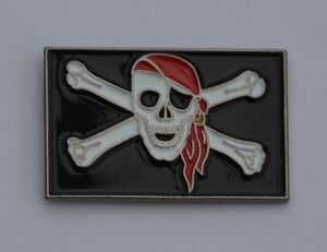 ★送料無料★Skull and Crossbones Flag 海賊 スカル クロスボーン エナメル ピン バッジ バッチ