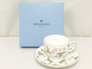 【新品】WEDGWOOD ウェッジウッド WILD STRAWBERRY ワイルドストロベリー リー カップ＆ソーサー 1客/洋食器/金彩/西洋陶器/04OM031801-6