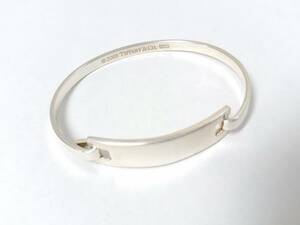 【美品】Tiffany & Co ティファニー 2003年 レクタングル IDプレート シルバー925 バングル/約17.8g/アクセサリー/ブレスレット/01YZ31701