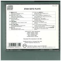 CD☆スタン ゲッツ プレイズ☆Stan Getz Plays☆POCJ-1831_画像2