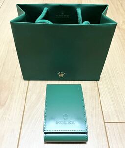 未使用品 正規品 ロレックス ROLEX 時計ケース 収納ケース トラベルケース グリーン 紙袋付 非売品 ノベルティ品 2点セット