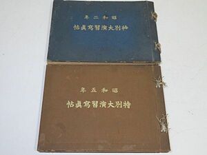 戦前　特別大演習写真帖　２冊まとめて　昭和2年・５年◆帝国海軍 御召艦陸奥 観艦式 軍艦青葉 夕張 陸奥 長門 榛名 水雷戦隊 伊予丸 他