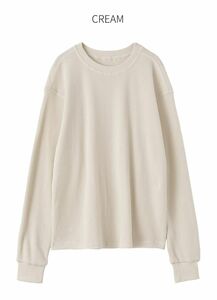 【STYLE DELI】【訳あり】【LUXE】サーマル長袖トップス／クリーム・Fサイズ