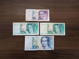 [同梱可/おまとめ] ドイツ 旧紙幣 100マルク 20マルク×2枚 10マルク 計4枚セット　ヨーロッパ 外国紙幣 コレクション 世界の紙幣 907
