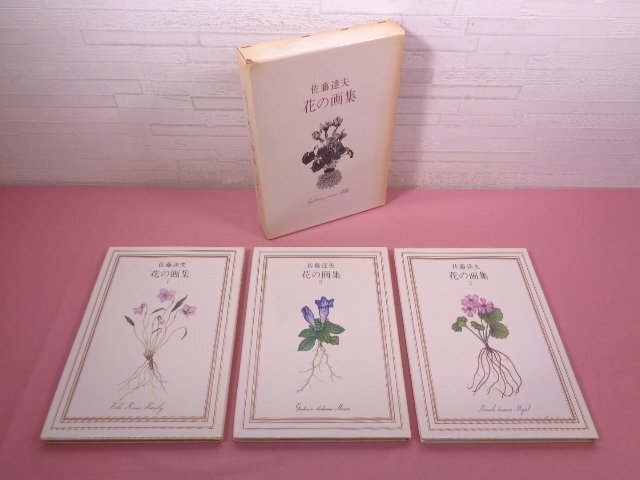 ★Avec boîte extérieure Tatsuo Sato Flower Art Book 1-3, ensemble de 3 volumes Tokyo Shimbun, peinture, Livre d'art, Collection d'œuvres, Livre d'art