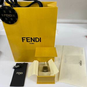 A364/【中古品】FENDI リング フェンディ 袋 紙袋 箱付き ブランド ファッション タグあり ルテニウム フォーエバーリング FF スクエア