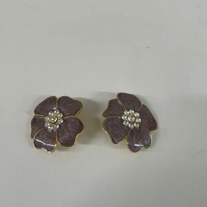 I380/[подержанные товары] Celine Flower Serging Vintage Gold Rinstone Flower Celine