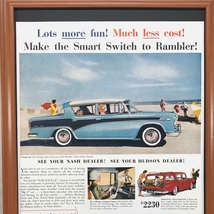 ■即決◆1956年(昭和31年) AMC Rambler ランブラー 4D セダン カスタム【B4-2578】アメリカ ビンテージ雑誌広告【B4額装品】当時物★同梱可_画像4