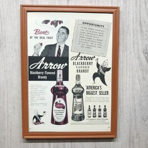 ◆即決◆1947年＆1955年 Arrou ブラックベリー ブランデー広告 2種【B4-6404】アメリカ ビンテージ雑誌広告【B4額装品】当時物本物★同梱可
