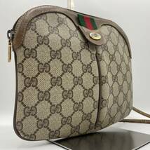 1円 美品 GUCCI グッチ オールドグッチ GG シェリーライン ショルダーバッグ ミニ サコッシュ PVCレザー ベージュ ブラウン 斜めがけ_画像1