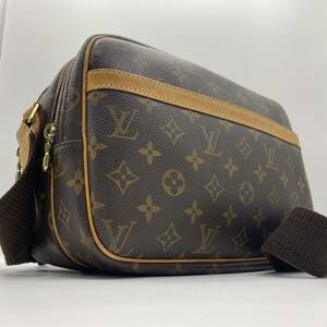 1円 希少 極美品 LOUIS VUITTON ショルダーバッグ メンズ リポーターPM モノグラム レザー レディース 斜め掛け M45254 廃盤モデル ヌメ革