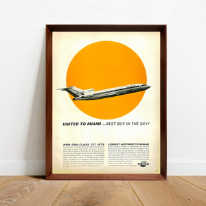 United Aerial Advertising Poster 1960 -х годов American Vintage [с суммой]