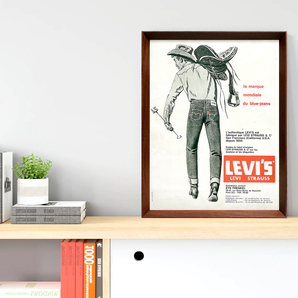 リーバイス 広告 ポスター 1960年代 フランス ヴィンテージ 【額付】の画像2