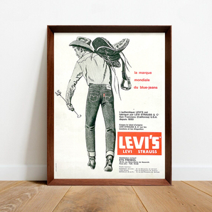 リーバイス 広告 ポスター 1960年代 フランス ヴィンテージ 【額付】の画像1