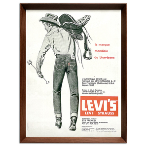 リーバイス 広告 ポスター 1960年代 フランス ヴィンテージ 【額付】の画像3