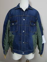 11万円 2024SS sacai サカイ Denim × Nylon Twill Jacket _画像1