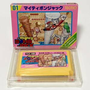 ファミコン マイティボンジャック 箱説付き 痛みあり 動作確認済み テクモ レトロゲーム Famicom Mighty BombJack CIB Tested Tecmo