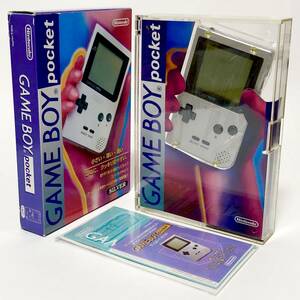 ゲームボーイポケット本体 シルバー パワーランプ搭載版 箱説付き 痛みあり Nintendo GameBoy Pocket Silver Handheld Console CIB Tested
