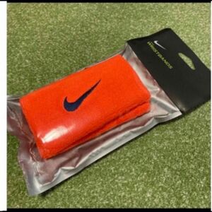 オレンジ　NIKE ナイキ ワイド リストバンド　ロング　両手 