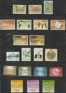 ナウル島７　1987年～1988年（未使用記念　ダンス　衣装飾り　あやとり　他　６セット）２０種