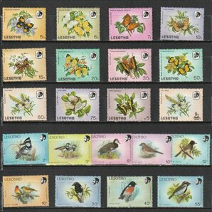 レソト４ 1984年～1988年（未使用通常 花 蝶々 鳥他 ２セット）２９種の画像1