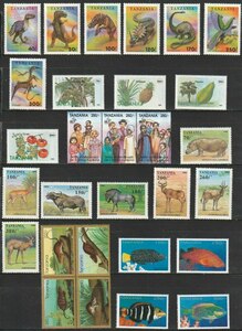 タンザニア２７　1994年～1996年（未使用記念　恐竜　果物　動物　魚他　６セット）２９種