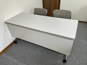 【三重県北部より】オカムラ okamura オフィスデスク 会議机 長机 スタッキング 幅150cm 1500mm 奥行60cm 600mm 高さ70cm 700mm