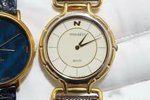 F565 NINA RICCI/ニナリッチ ゴールドカラー メンズ 腕時計 2点 クォーツ アクセサリー 大量 まとめて おまとめ まとめ売り ジャンク品_画像3