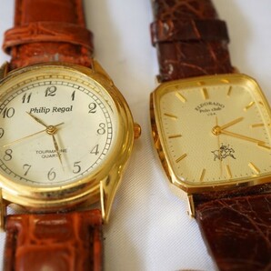 F299 ゴールドカラー 腕時計 10点セット メンズ レディース アクセサリー クォーツ 大量 まとめて おまとめ まとめ売り 不動品 の画像3