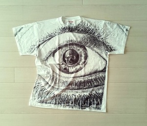 現品［ L ］「 MC Escher Eye Death Skull Pupil Psychedelic エッシャー ビンテージスタイル プリントアートTシャツ 」新品