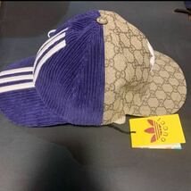 adidas x Gucci double-sided baseball hat コーデュロイ_画像5