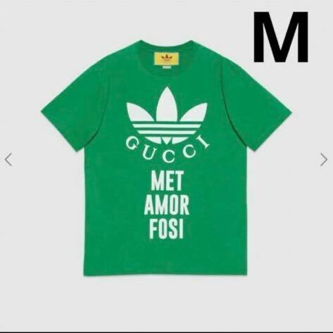 GUCCI adidas コットンジャージー Tシャツ グリーン M