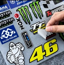 防水反射　モンスターエナジー / バイクステッカー　ヘルメットステッカー MONSTER ENERGY ヤマハ　Movistar デカール　ロッシ　Rossi_画像3