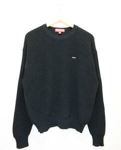 R100★23AW Supreme シュプリーム Small Box Ribbed Sweater スモールBOXロゴ リブニット セーター S ブラック 