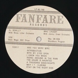 Fanfare lp 40-140【US盤】 Fats Waller, Bing Crosby, Red Mckenzie, Al Bowlly ビングクロスビー / Great Singers of the 1930'sの画像7