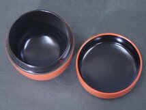 ★片輪車蒔絵【朱塗り棗　木箱入り】木製漆器　直径6.6×高さ6.8cm　茶道具 茶器_画像4